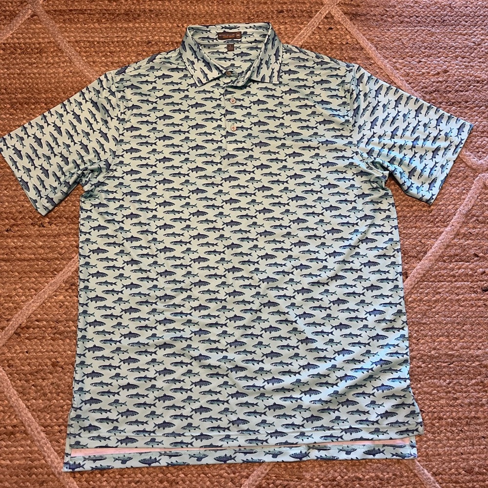 PETER MILLAR summer comfort men’s L light green polo